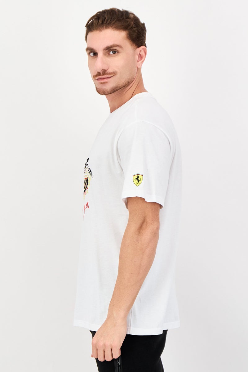 Puma x Scuderia Ferrari Men Sportswear Fit Short Sleeve Outdoor T-Shirt, White - Image 4